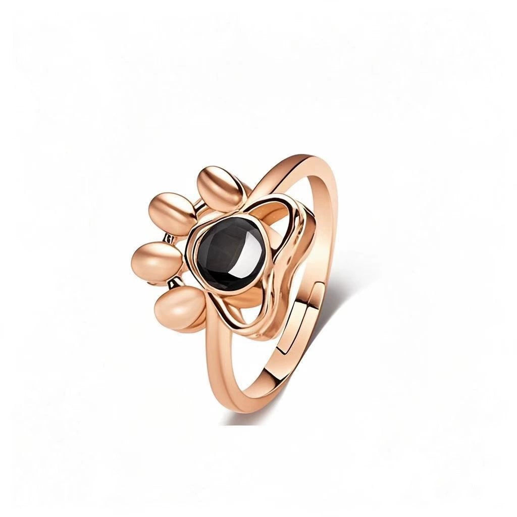 Personalisierter Ring und Halskette mit Foto-Projektion von Tierpfoten