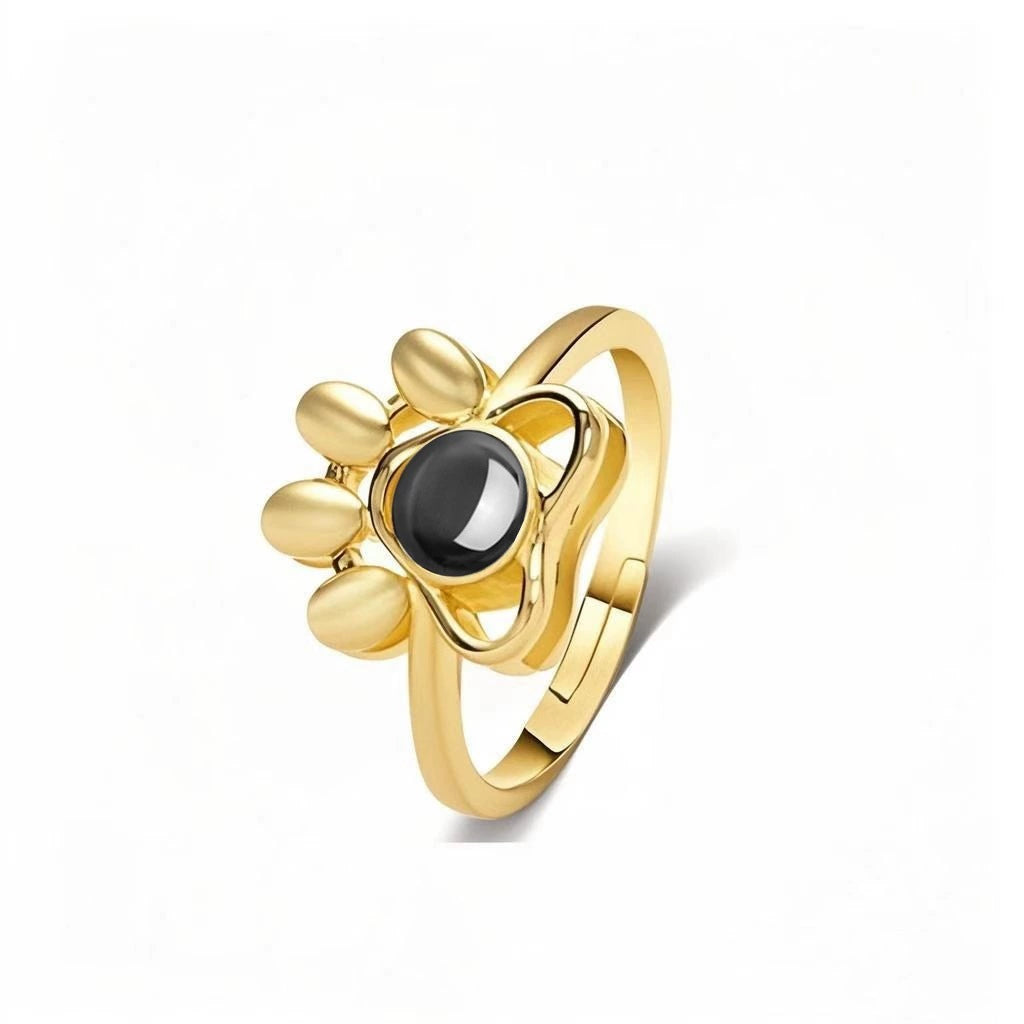 Personalisierter Ring und Halskette mit Foto-Projektion von Tierpfoten