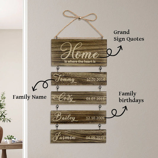 Personalisierte Grandkids Hanging Decor Zeichen