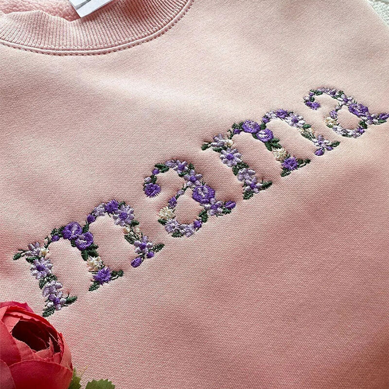 Everbloom - Gesticktes Mama-Sweatshirt mit Blumenmuster für Mama & Oma