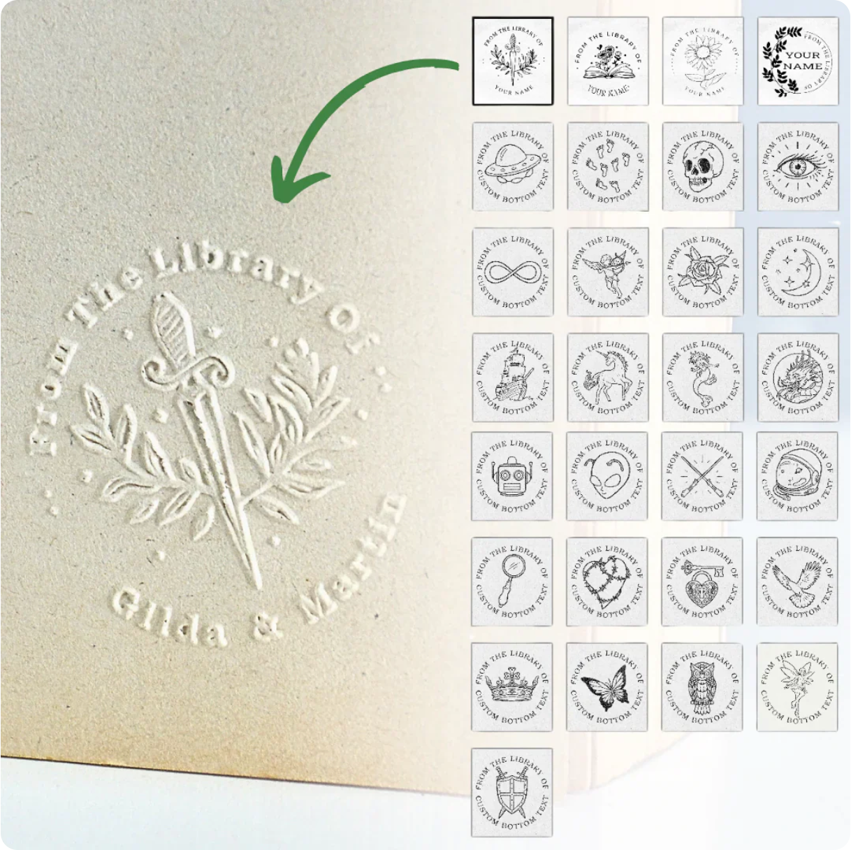 Individueller Buchstempel